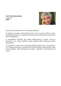    Prof. Tito Michele Boeri Presidente INPS