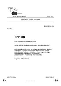 [removed]EUROPEAN PARLIAMENT Committee on Transport and Tourism[removed]COD)