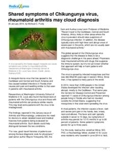 Shared symptoms of Chikungunya virus, rheumatoid arthritis may cloud diagnosis