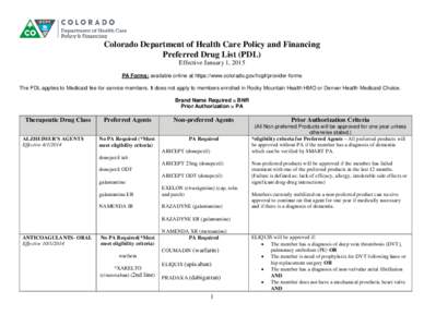 Colorado Department of Health Care Policy and Financing