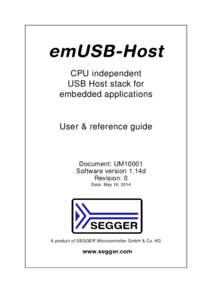 emUSB-Host CPU independent USB Host stack for embedded applications  User & reference guide