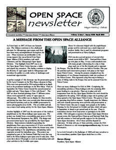 OPEN SPACE  newsletter Mayor Martin J. Chávez