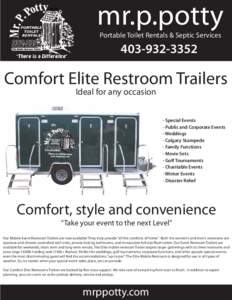 mr.p.potty Portable Toilet Rentals & Septic ServicesComfort Elite Restroom Trailers