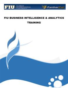 FIU BUSINESS INTELLIGENCE & ANALYTICS TRAINING Oracle Business Intelligence & Analytics Training Agenda Part I – Oracle Business Intelligence