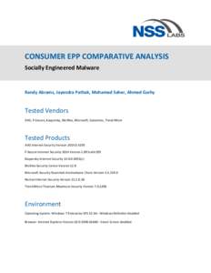 Consumer EPP Comparative Analysis - Socially Engineered Malware