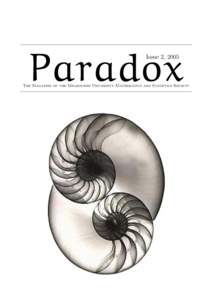 Paradox Issue 2, 2005 The Magazine of the Melbourne University Mathematics and Statistics Society  MUMS