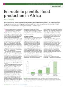 PUBLISHED: 8 JANUARY 2015 | ARTICLE NUMBER: 14014 | DOI: NPLANTScomment En route to plentiful food production in Africa