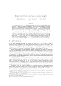 Degree distribution in random planar graphs Michael Drmota∗ Omer Gim´enez†  Marc Noy‡