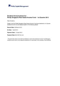 Microsoft Word - Dividend Announcement for PS-REIF - 1st Quarter 2013