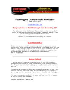 FootHuggers Comfort Socks Newsletter - June 2008