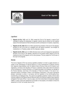 Court of Tax Appeals  Legal Basis z  z