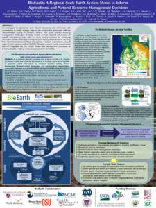 BioEarth: A Regional-Scale Earth System Model to Inform Agricultural and Natural Resource Management Decisions J.C. Adam1, S.H. Chung1, M.P. Brady1, R.D. Evans1, C.E. Kruger1, B.K. Lamb1, M.L. Liu1, C.O. Stöckle1, J.K. 
