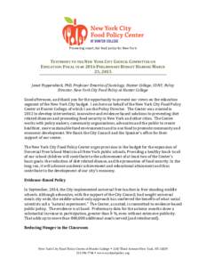    Promoting	
  smart,	
  fair	
  food	
  policy	
  for	
  New	
  York	
    