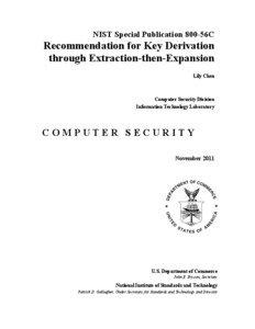 NIST SP 800-56C, Recommendation for Key Derivation through Extraction-then-Expansion