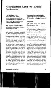 Abstracts from ASFB 1994 Ann1 Conference The different catch characteristics of the commercial, recreational and charter boat fisheries for