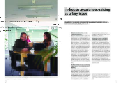 In-house awareness-raising as a key issue Pius Breu, Head of the Personnel Policy Projects and Diversity division at the Federal Office of Personnel FOPER, describes in an interview what the Federal Administration expect