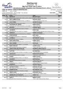 Starting List Competition 10  Big Tour Final 1,50 m/1,60 m