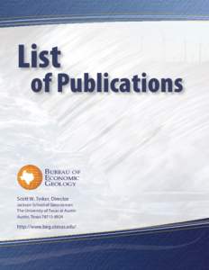 List  of Publications Bureau of Economic Geology