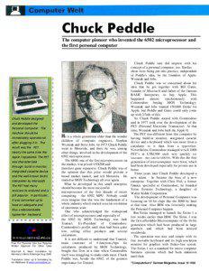 Chuck Peddle The computer pioneer who invented the 6502 microprocessor and the first personal computer