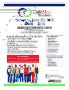CodeMed Saturday, June 30, 2018 10am – 2pm Anderson Conference Center 5171 Eisenhower Parkway across from Middle Georgia State University