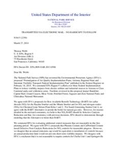 Comments to EPA regarding proposed Air Quality Implementation Plans and Regional Haze and Interstate Visibility Trnasport Federal Implementation Plan