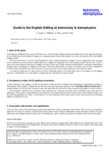 Guide to the English Editing at Astronomy & Astrophysics