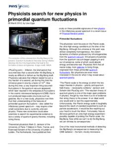 Physicists search for new physics in primordial quantum fluctuations