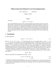 Efficient Numerical Methods for Least-Norm Regularization D.C. S ORENSEN∗ M. ROJAS†  March 17, 2010