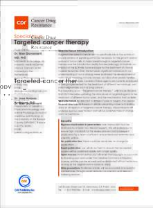www.cdrjournal.com  Special Issue Targeted cancer therapy Guest Editors: