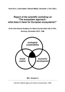 Horst Korn, Jutta Stadler, Edward Maltby, Alexander J. Kerr (Eds.)  Report of the scientific workshop on “The ecosystem approach what does it mean for European ecosystems?” at the International Academy for Nature Con