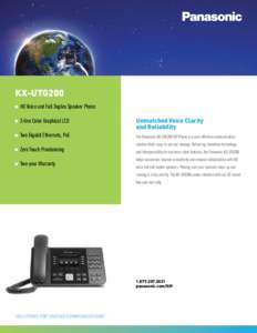 KX-UTG200 n HD Voice and Full Duplex Speaker Phone  n