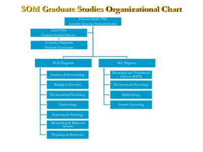 SOM Graduate Studies Organizational Chart Klemens Hertel, PhD Associate Dean for Graduate Studies Leora Fellus Graduate Studies Director Armando Villalpando