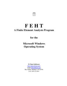 FEHT A Finite Element Analysis Program for the Microsoft Windows Operating System