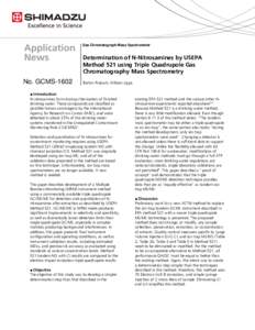 No. SSI-GCMSGas Chromatograph Mass Spectrometer Determination of N-Nitrosamines by USEPA Method 521 using Triple Quadrupole Gas