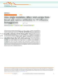 How single mutations affect viral escape from broad and narrow antibodies to H1 influenza hemagglutinin