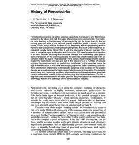 History of Ferroelectrics