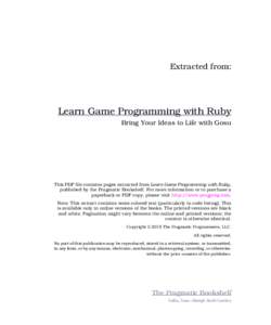 Application programming interfaces / Cross-platform software / Video game development / Gosu / The Pragmatic Programmer / Programming Ruby / Ruby on Rails / Ruby / Computing / Software / Computer programming