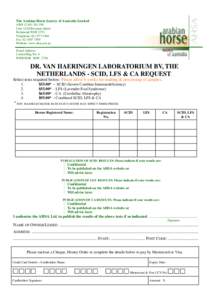 VHL SCID LFS CA application