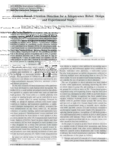 Gesture-Based Attention Direction for a Telepresence Robot: Design and Experimental Study