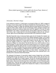Discussion of Plume-related regional pre-volcanic uplift in the Deccan Traps: Absence of evidence, evidence of absence by Hetu C. Sheth 5th December, 2006, Peter R. Hooper