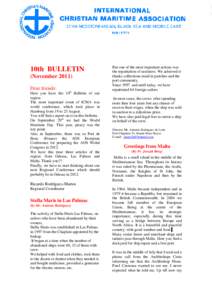 10th BULLETIN (NovemberDear friends: Here you have the 10th Bulletin of our region. The most important event of ICMA was