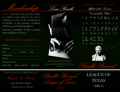 Membership  Honoring the Genius of Louis Braille