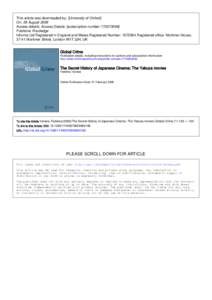 This article was downloaded by: [University of Oxford] On: 28 August 2009 Access details: Access Details: [subscription numberPublisher Routledge Informa Ltd Registered in England and Wales Registered Number:
