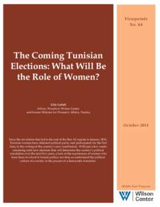 Viewpoints No. 64 The Coming Tunisian Elections: What Will Be the Role of Women?