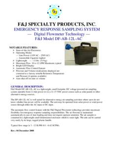 F&J SPECIALTY PRODUCTS, INC