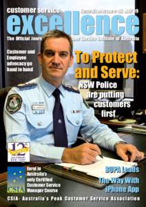 customer service  Australian issue # 46 MAY 09 The Official Journal of the Customer Service Institute of Australia