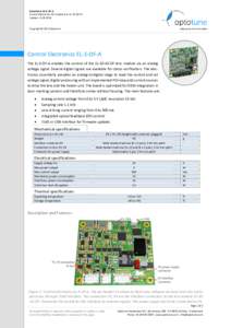 Datasheet: EL-E-OF-A Control electronics for tunable lens ELOF Update: Copyright © 2015 Optotune