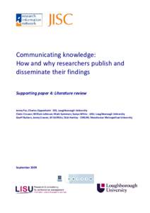 Communicating Knowledge Literature review