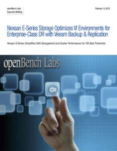 Nexsane E-Series Storage Optimizes VI Environments for Enterprise-Class DR with Veeam Backup & Replication