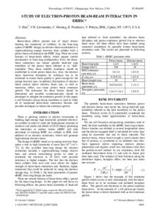 Proceedings of PAC07, Albuquerque, New Mexico, USA  TUPAS097 STUDY OF ELECTRON-PROTON BEAM-BEAM INTERACTION IN ERHIC*
